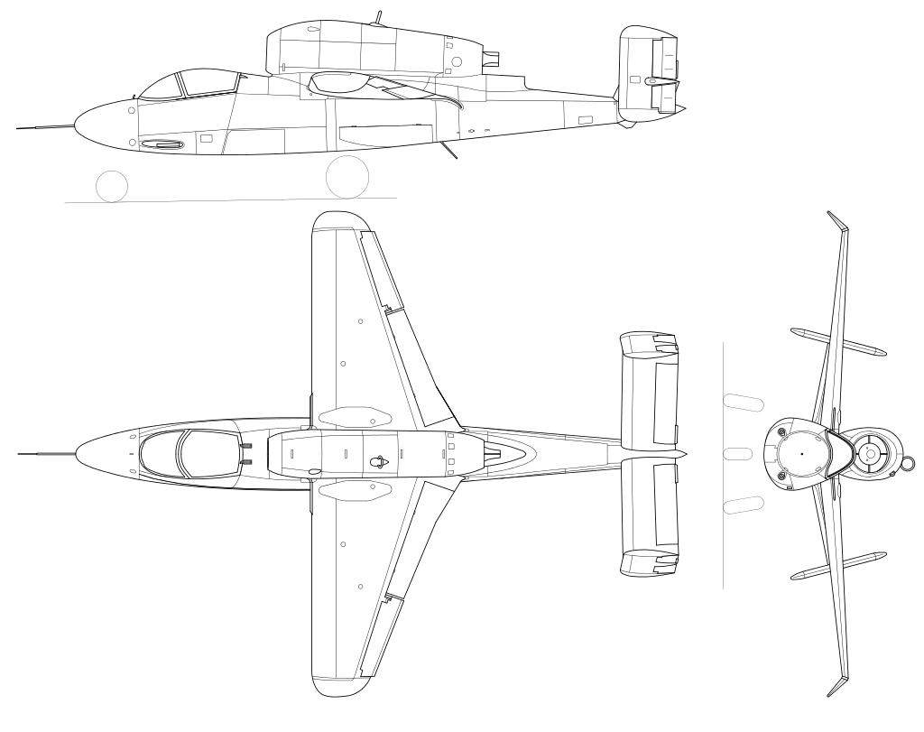 He-162 three view